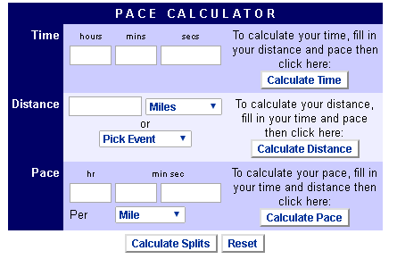 Running Calculators - Running Directions